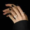 Andywen 925 Sterling Prata Grande Corrente Zircon Rings Rings Moda Moda Luxo Cristal Cz Partido Rodada Jóias 210608