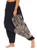 Women and Men Elastic Waist Loose Palazzo Fit Baggy Gypsy Hippie Boho Aladdin Yoga Harem Pants H1221