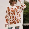 Winter autumn Pullovers women Cool Leopard Print Hoodie with Sleeves Knitted Sweater Women's Printing 210508