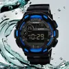 Relojes de pulsera Reloj LED digital de moda Reloj de fecha a prueba de agua Estilo de deporte fresco Correa electrónica al aire libre con cuatro botones Reloj de pulsera Relog