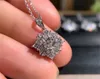 Princess Cut Diamond Cz Подвеска Real 925 Severling Silver Party Wedding Pendants Ожерелье для женских украшений для свадебного шарма23 803180