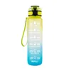 Bouteille d'eau extérieure de 1000 ml avec paille Sports randonnée Camping gobelets en plastique sans BPA bouteilles portables colorées