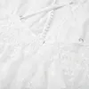 ファッションホワイト刺繍花ドレス女性の背中のチュールメッシュドレスショートシックなボホビーチスタイル夏のドレスミニVestido 210415