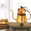 Glas Turkse theefaciliteiten lange dripper nozzle druppel ketel meervoudige kleur koffie pot met gebogen
