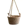 Maceta colgante de ratán tejido, maceta, cesta para plantas, balcón, jardín, decoración del hogar, 210615