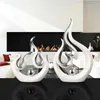 Moderno Criativo Branco Forma de Fogo Cerâmica Acessórios Home Livingroom Secretária Decoração Decoração Mesa De Café Figurines Crafts 210804