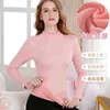 Thermal Ondergoed Top voor Vrouwen Solid Warm Lange Intimaten Plus Size Turtleneck Winter Warm Women Lange Mouw Basic Tshirt 211110