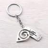 Keychains Julie 10Pcs/lot Silver Konoha Leaf Village Symbol Alloy Keychain For Fans Key Ring Holder Cosplay Chaveiro Porte Clef Miri22