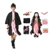 Косплей аниме демон слайер кимецу нет Yaiba Kamado Nezuko полный костюм, включая набор ботинок парики рюкзак женщина косплей костюм Y0903