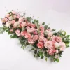 Flores decorativas 100 cm diy casamento floração arranjo de parede suprimentos seda peônias rose artificial linha decoração de ferro arco pano de fundo fy2991