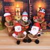 Christmas Party Candy Basket Santa Snowman Elk Doll Fruits Cookies Storage Box for Xmas Gift Home Decoration Accessories