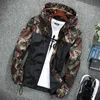 Jacket Men Camouflage Stitching Windbreaker Casual Mens Military Tactical Coat Hooded Sportswear 211217
