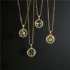 Pendant Necklaces 12 Zodiac Letter Constellations Chain Necklace For Women Men Aries Virgo Libra Scorpio Capricorn Aquarius Birthd5269653