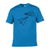 メンズTシャツ2022夏のTシャツ楽しいペーパー飛行機印刷パターンカジュアルコットンショートリーブファッション