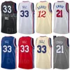 City Earned Edition Print George Hill Basketball Jersey 33 Joel Embiid 21 Ben Simmons 25 Tobias Harris Seth Curry Size S to XXXL