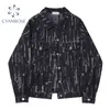 Tie Dye Streetwear Denim Coat Kvinnor Harajuku Single Breasted Fashion Ladies Oversized Jean Jacket Gothic Cowboy Trendy Outwear 210417