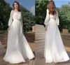 Princess Wedding платье 2021 Boho с длинным рукавом шифон длина пола для женщин пляж свадебные платья халат де Марие Богемский