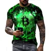 T-shirt ample à manches courtes pour hommes Bitcoin 3D Print Slim Pull à col rond Plus Size Casual Streetwear Fashion T-shirt pour hommes B 210716