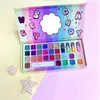 Palette di ombretti Beauty Unicorn Dream Glitter, ombretti opachi esposti, metallizzati iridescenti - tonalità calde di conchiglia - formula liscia e burrosa a lunga tenuta, 4 rossetti