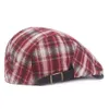 Good Quality Summer Fashion Cotton Plaid Newsboy Cap Casual Flat Driving Golf Cabbie Caps Casual Ivy Hat for Women Men Unisex253b