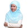 모방 실크 스카프 말레이시아 여성 머리 스카프 이슬람 패션 히 자브 베일 이사미 헤드 랩 부드러운 솔리드 컬러 Bandanas