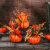 人工カボチャカエデの葉ザクロテーブルの家の装飾家の支柱秋の収穫感謝祭のハロウィーンパーティーの装飾Y0829