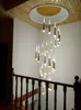 LED luzes lustrar lâmpada de sala de estar villa rotativa Long Loft Loft Meteor Chuveiro