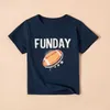Summer Letter Print Dark Blue Cotton T-shirts for Daddy and Me 210528