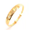 1 pz o 4 pz 18 k giallo fine oro massiccio GF braccialetto donne Medio Oriente arabo africano bracciali matrimonio amore braccialetto gioielli regali regolabili