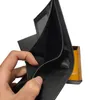Créateur de mode hommes en cuir portefeuille porte-carte poche pince à billets portefeuilles courts sac porte-monnaie de haute qualité tissu pliant artisanat W185Y