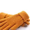 Herfst winter faux kasjmier voering gebreide handschoenen dikker warm touchscreen volledige vinger wanten vrouwen outdoor vijf handschoenen1