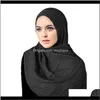 Entrega étnica Drop Drop 2021 Soild cor ondulada de algodão lenço de algodão muçulmano lenço de cabeça feminina Feminina Islâmica Hijab Ladies Shawls