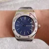 Estilo Clássico Alta Qalidade Automática Movimento Gravado Vidro Voltar Relógio Homens Blue Dial 316 Band Band Shiping Grátis