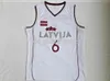 Kristaps Porzingis # 6 Lettonia Latvijas Team Basket cucita Maglia personalizzata Uomo Donna Maglia da basket giovanile XS-6XL