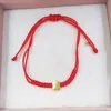Red Cord And Gold Sweet Dolls Xxs Bear Bracelet Authentic 925 Sterling Silver bracelets Fits European bear Jewelry Style Gift Andy Jewel 414831000