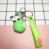 Fashion-New Creative Fruit Panda Silicone Key Ring Söt Cartoon Bag Decoration Present