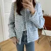 HMA Fashion Tweed Female Tassel Coat Women Spring Woolen Jacket Autumn Outerwear Coats 210930