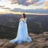 Maternité Photo Shirt Tulle Longue Robe de grossesse Photographie Prise de vue enceinte Maxi Robe Tulle Outfit x0902