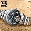 Zwitserland Mechanische Horloge Mannen Binger Rol horloges Skeleton Pols Sapphire Waterdichte B-1186-3 Horloges