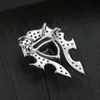 Wow gry Horde 925 Sterling Silver Broszka z Kołnierz Lapel Kapel Pin Dla Mężczyzn Kobiety Garnituje Odzież Prezenty Urodzinowe