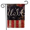 Banner-Flaggen, amerikanisches Garten-Cartoon-Muster, zwei Seiten, USA-Flagge, Leinen, 47 x 32 cm, 9 Stile, festlich, DD246