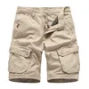 Navy Mens Cargo Shorts Brand Army Military Tactical Men Cotton Loose Work Casual Short Pants Drop 210713