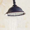 Seramik kol kaldırma duş seti antika katı pirinç duş gövdesi ve kafa sistemi ile siyah retro duş seti x07051016552