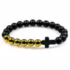 Black Matte Onyx Stone Charme Braceletes Pulseiras Hematita Pedra Natural Pulseira Para Homens Pulseiras Boho Jóias Presentes de Natal