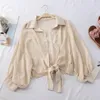 Dames Blouses Shirts Dames Casual Basic Summer Blouse Top Shirt Chiffon Half Mouwen Plus Size S ~ XXL