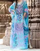 Bohemian Gedrukt Vrouwen Caftan Beach Jurk Badpak Cover Up Summer Tuniek voor Vrouw Beachwear Robe de Plage Kaftan # Q741 210420