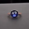 Gold Rose Ruby Ring 100% Original Sterling Sier Engagement Ehering -Ringe für Frauen Statement Party Schmuck S