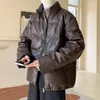 Inverno Moda Uomo Parka impermeabile Pelle PU Abbigliamento imbottito in cotone Trench allentato Giacca da neve addensata M-3XL 210524