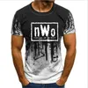 Uomo Adulto WCW Wrestling NWO World Ink Wolfpac Nero T Shirt Uomo Marca Uomo Top Abbigliamento Camisetas Casual Camouflage