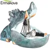 ermakova樹脂野生の豚の彫像彫刻家の装飾アクセサリーデスク収納ボックス置物ミニチュアルームデスクトップの装飾ギフト210811